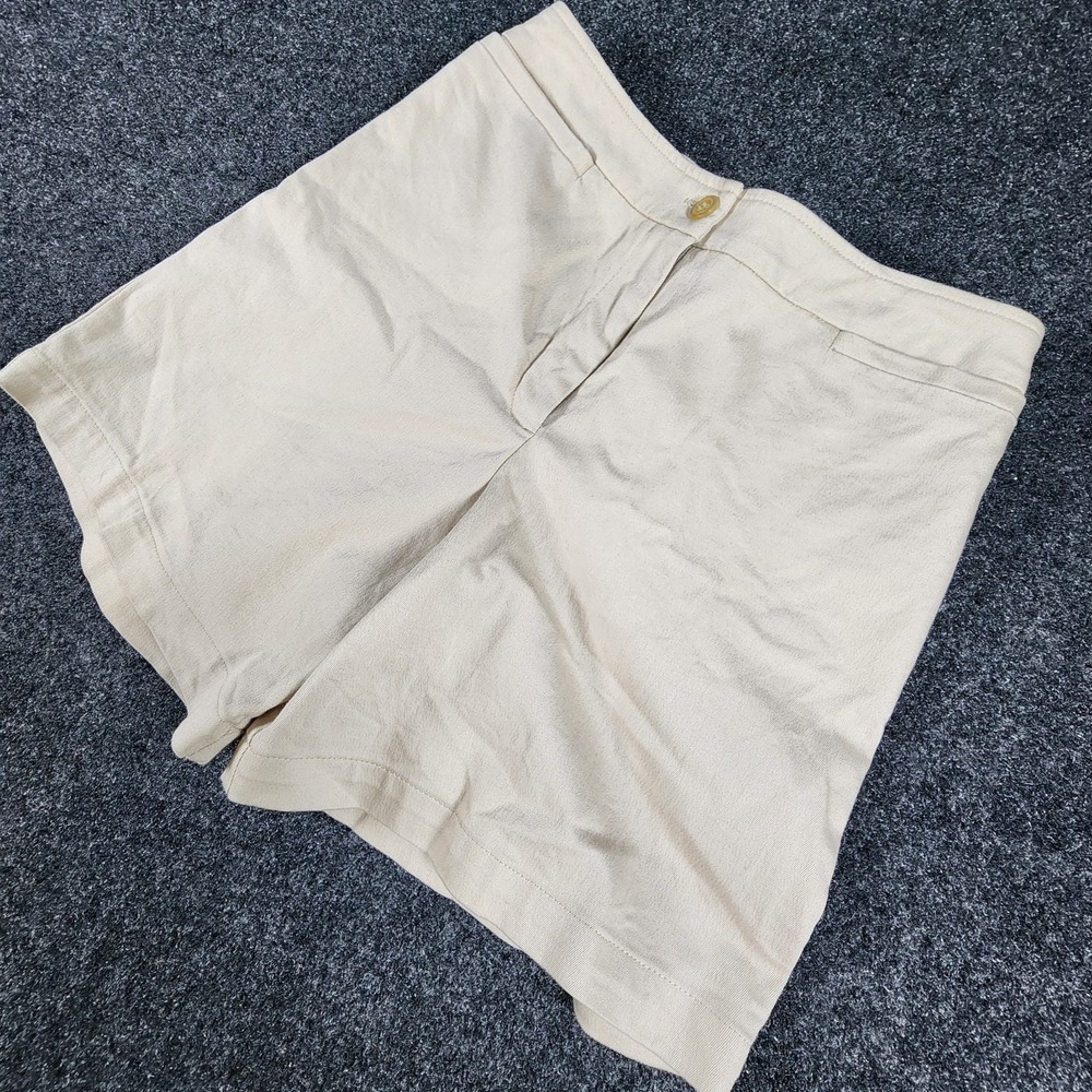 Tribella Sport Shorts Womens 4 Beige Cotton Stretch Flat Front 3277C-60